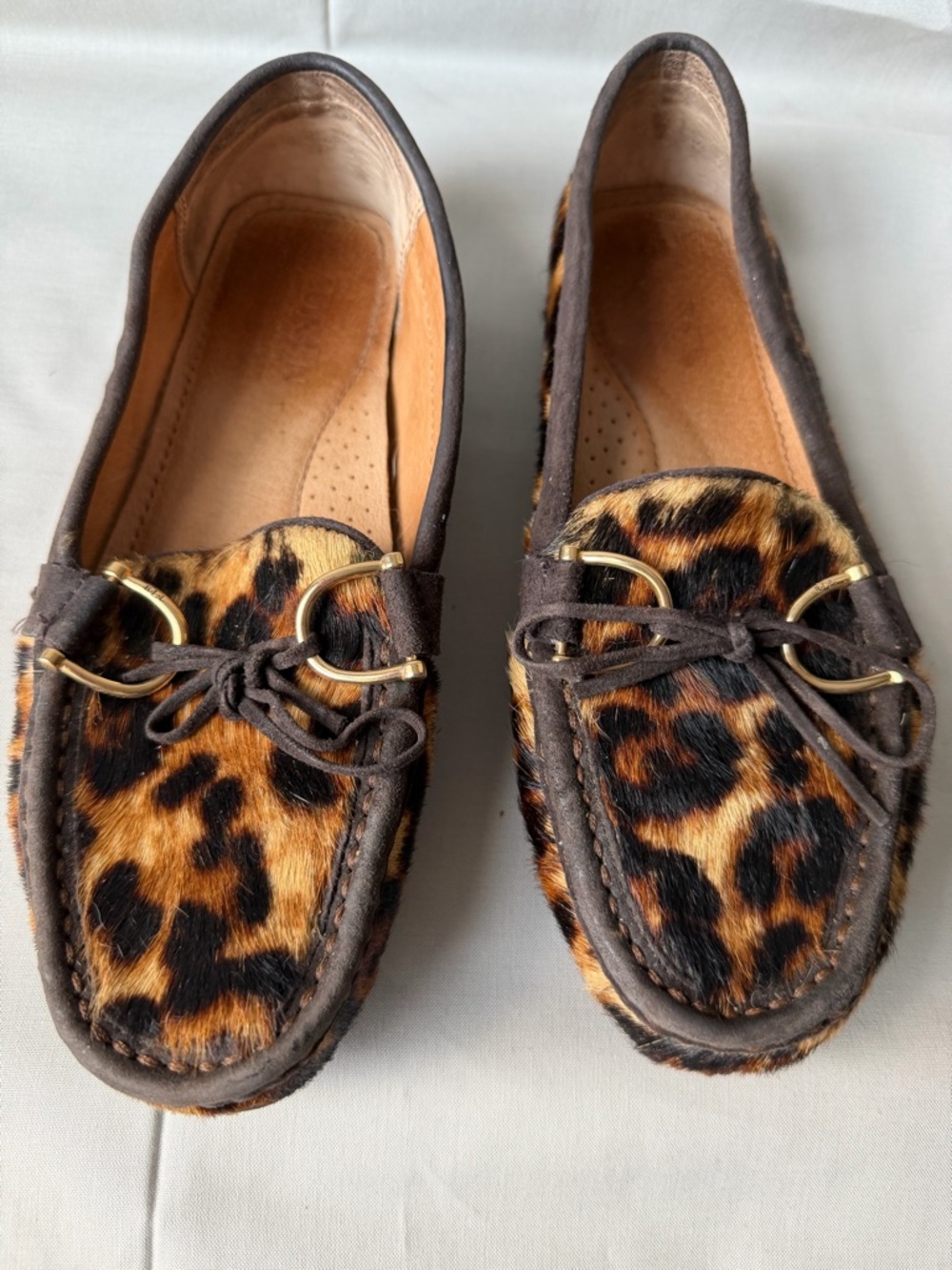 Lauren Ralph Lauren Leopard Print Moccasin Loafers - Brown/Black (shoe B 0174)